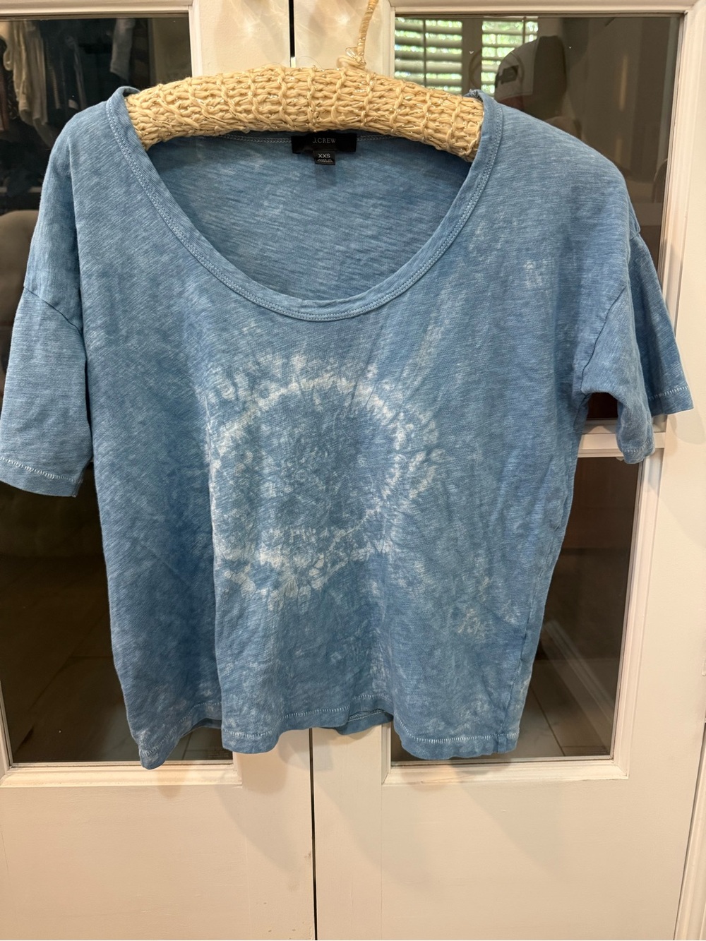 J. Crew Blue Tie-Dye Scoop Neck Short Sleeve Tee